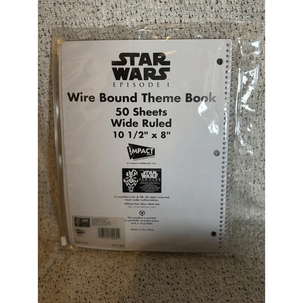 RARE CONDITION Star Wars Episode I Zip Pouch Notebook Set 10.5 x 8 in Multicolor